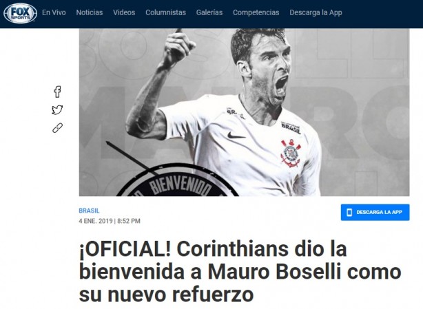 Oficial! Corinthians d boas-vindas a Mauro Boselli como seu novo reforo
