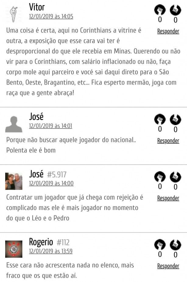 Comentrios dos torcedores com a possvel contratao de Manoel