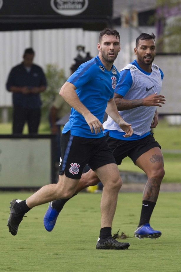 Boselli e Michel Macedo no treinamento de hoje no CT