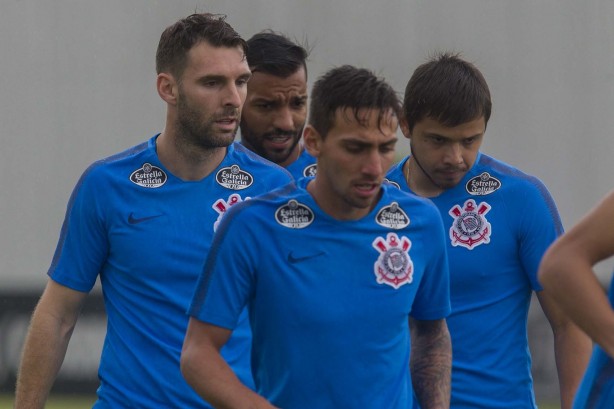 Mosquito, Boselli, Michel Macedo e Romero no treino de hoje no CT