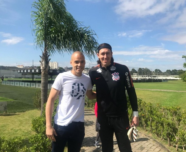 Julio Cesar visitou Cssio no CT do Corinthians ano passado