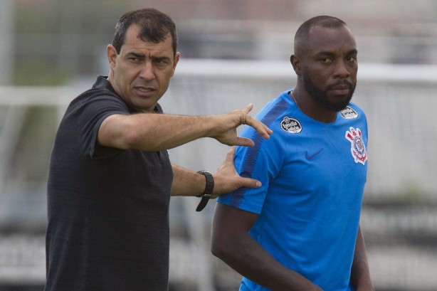 Carille e Manoel no treino de hoje no CT