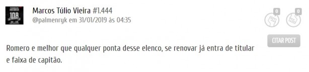 Corinthians vive impasse sobre renovao de Romero