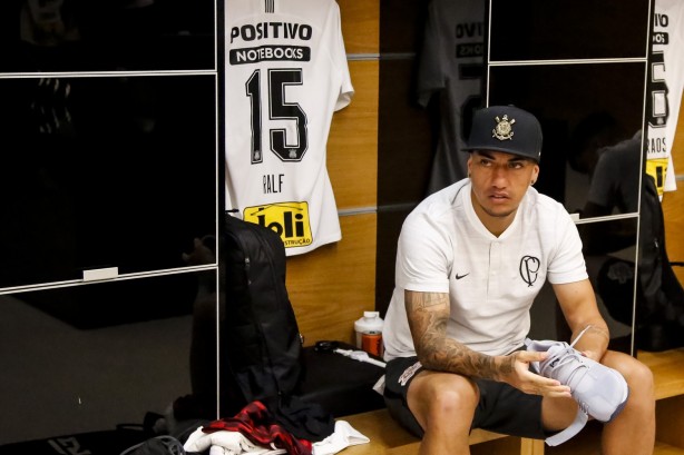 Ralf no vestiário da Arena Corinthians antes do jogo contra o Red Bull Brasil