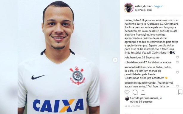 Jogador fez texto emocionante no Instagram