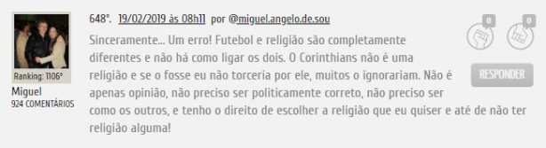 Reações da Fiel sobre o Corinthianismo