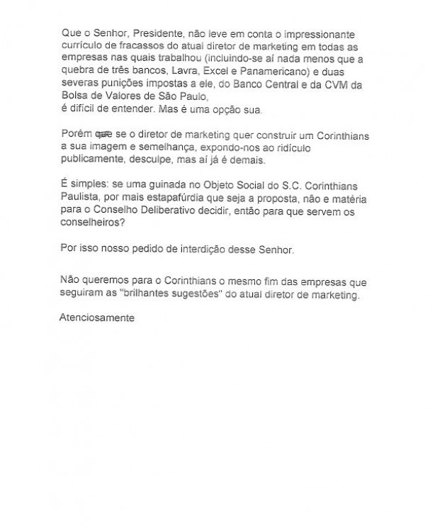 Carta dos conselheiros enviada a Andrés