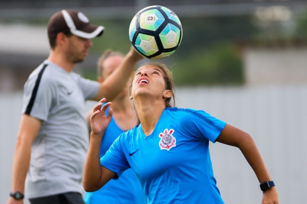 Pardal no treino do Corinthians Futebol Feminino nesta quarta-feira