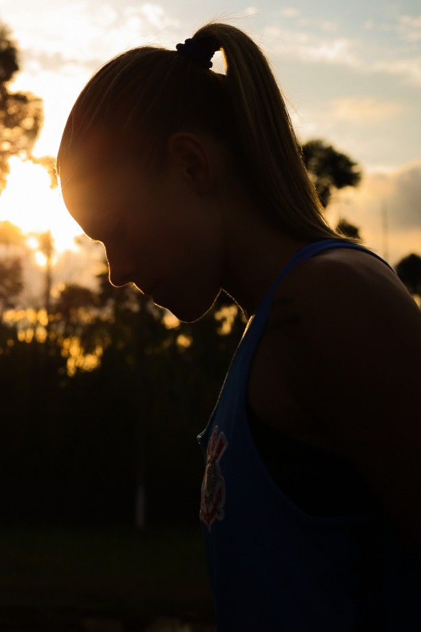 Érika durante treino do Corinthians Futebol Feminino