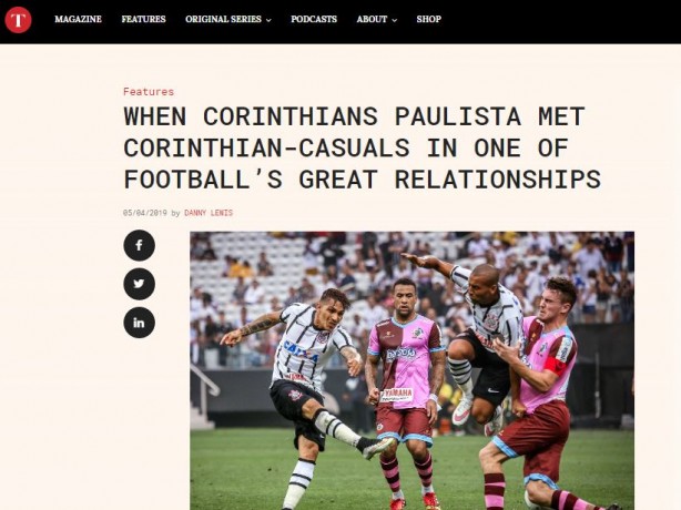 Site inglês destacou relação entre os times