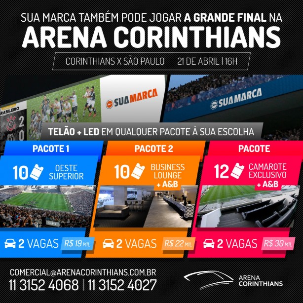 Corinthians e São Paulo se enfrentam em Itaquera no próximo dia 21, às 16h