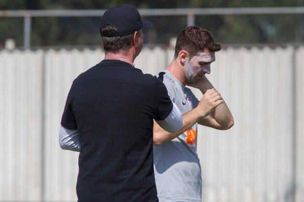 Boselli no treino desta manhã no CT Joaquim Grava