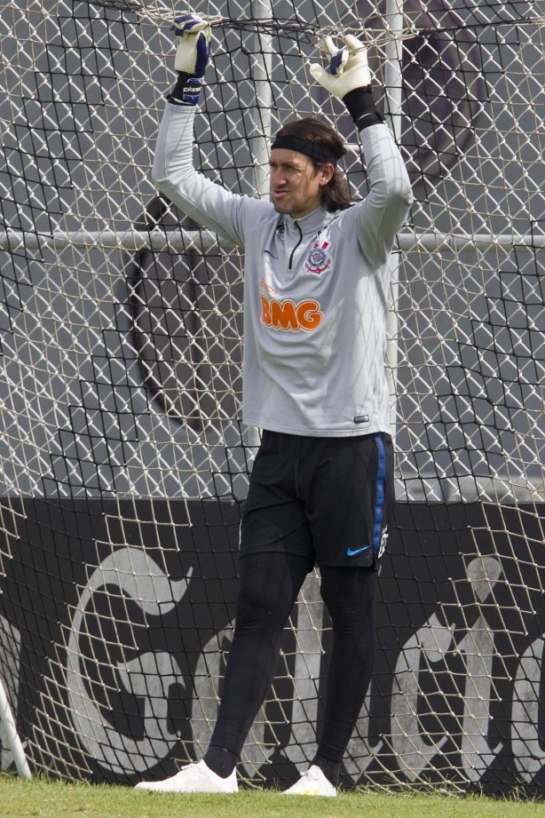 Goleiro Cássio treina para enfrentar o Santos pela semifinal do Paulistão 2019