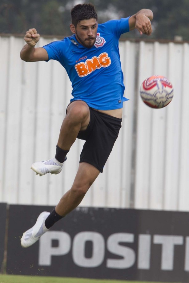 Méndez no treino de hoje no CT Joaquim Grava