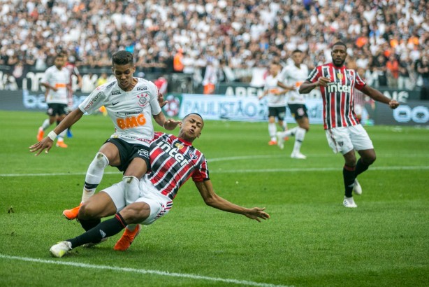 Pedrinho durante Majestoso pela final do Campeonato Paulista, na Arena Corinthians