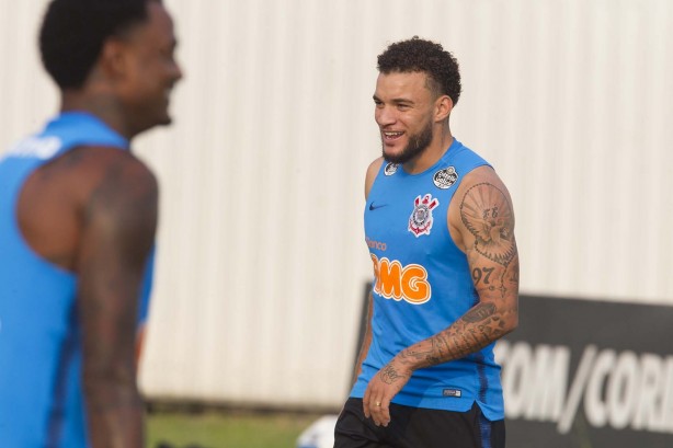 André Luís no treino de reapresentação do Corinthians após conquista do Campeonato Paulista