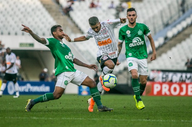 Pedrinho em partida contra a Chapecoense, pelo Brasileirão, na Arena Corinthians