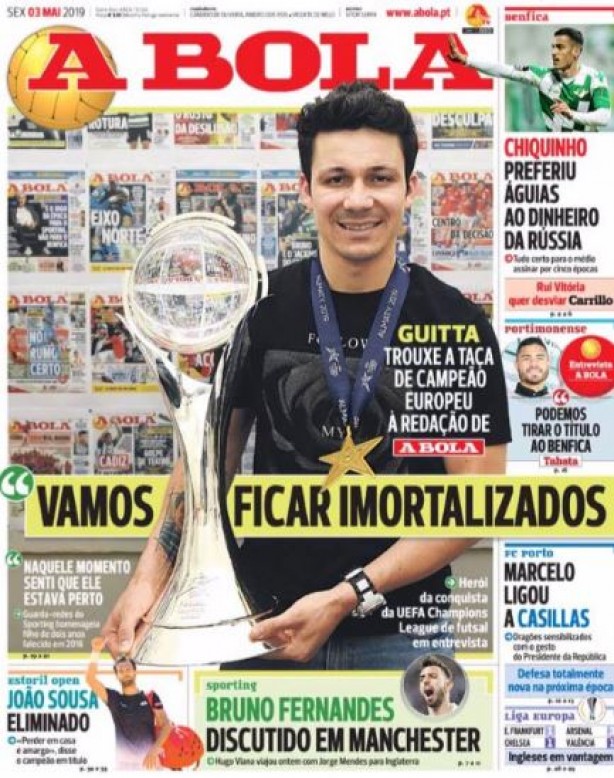 Guitta virou capa de jornal em Portugal