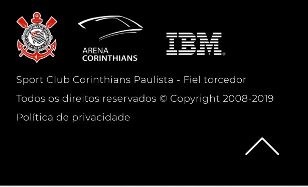 Parte inferior do site oficial do Fiel Torcedor já traz a logomarca da IBM