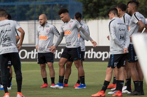 Régis e Urso no treino de hoje no CT Joaquim Grava