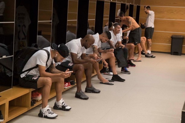 Vestiário antes do jogo contra o Deportivo Lara, pela Sul-Americana