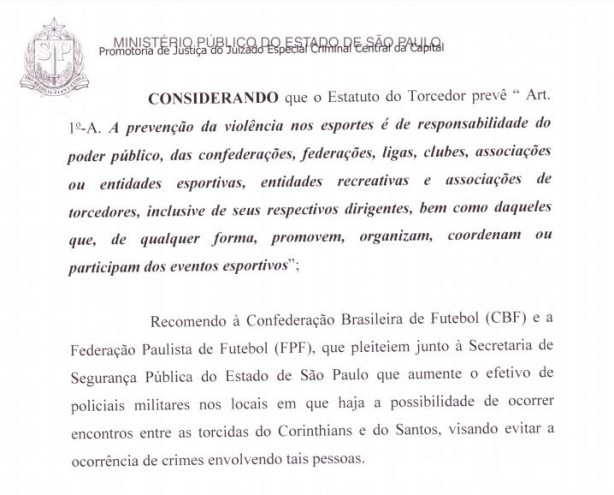 Ministério Público - Pedido