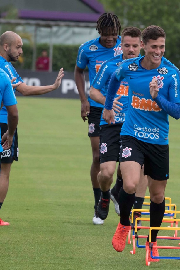 Vital, Ramiro, Jesus e Régis no CT Joaquim Grava durante treino de hoje