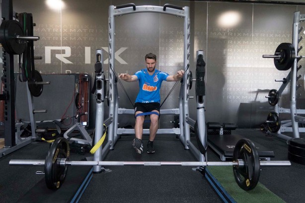 Mauro Boselli no treino desta segunda-feira no CT Joaquim Grava