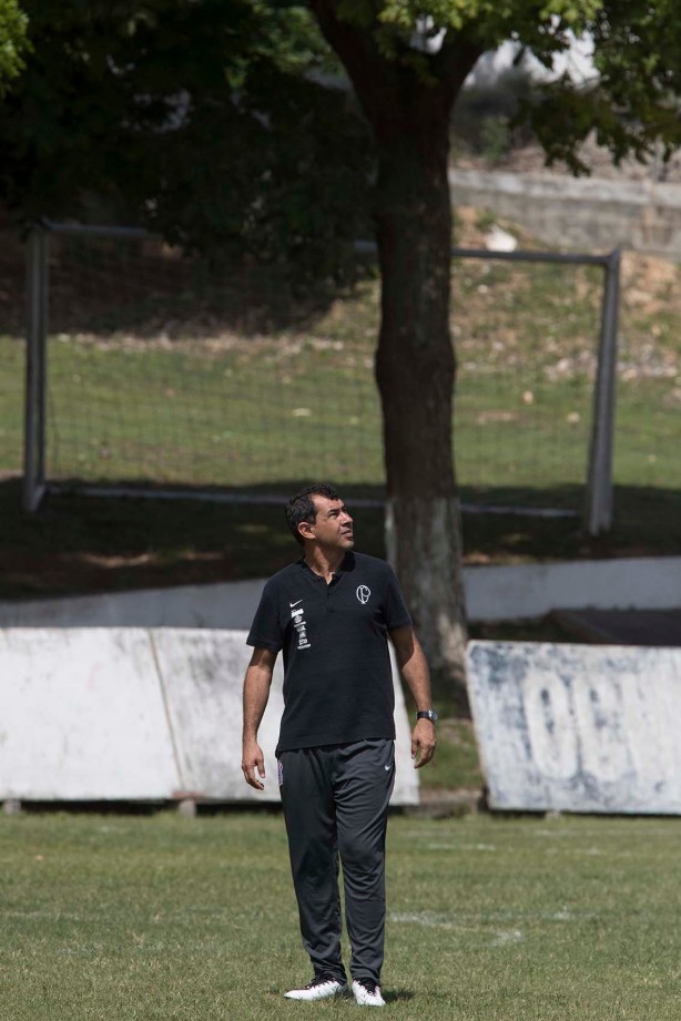 Fábio Carille comandou o último treino antes do jogo contra o Deportivo Lara