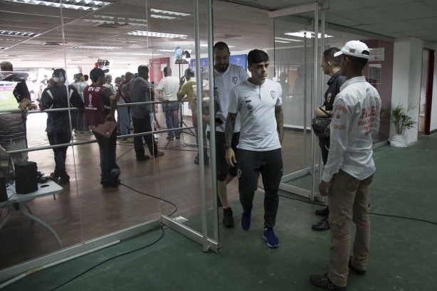 Momentos antes do duelo entre Deportivo Lara e Corinthians, pela Sul-Americana