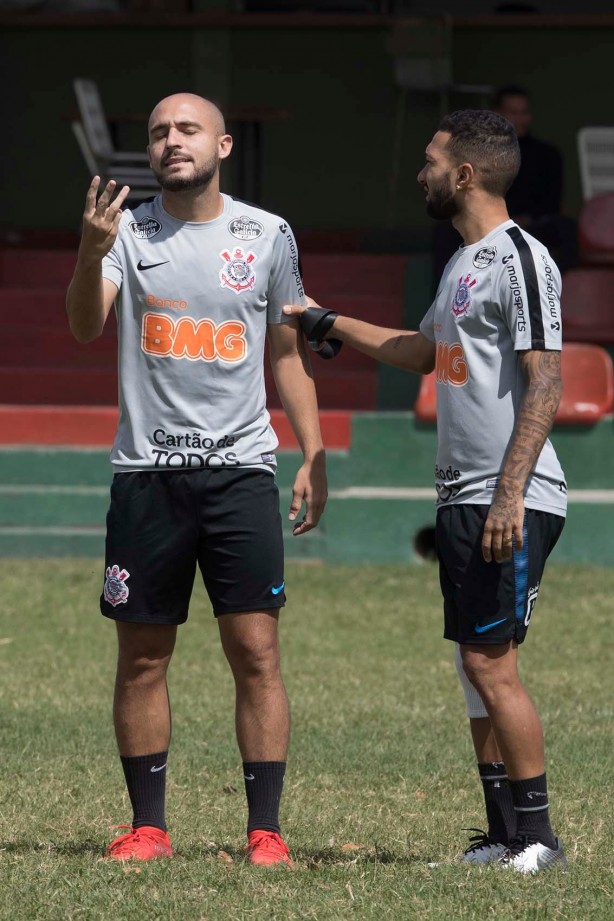 Régis e Clayson no último treino antes do jogo contra o Deportivo Lara, pela Sul-Americana