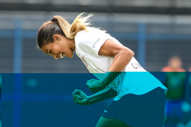 Gabi Nunes vibra em comemoração ao gol marcado contra o Taubaté, pelo Paulista feminino