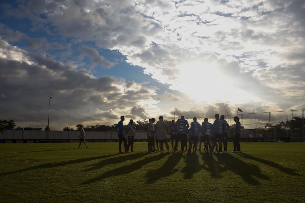Elenco reunido no último treino antes do jogo contra o Flamengo, pela Copa do Brasil