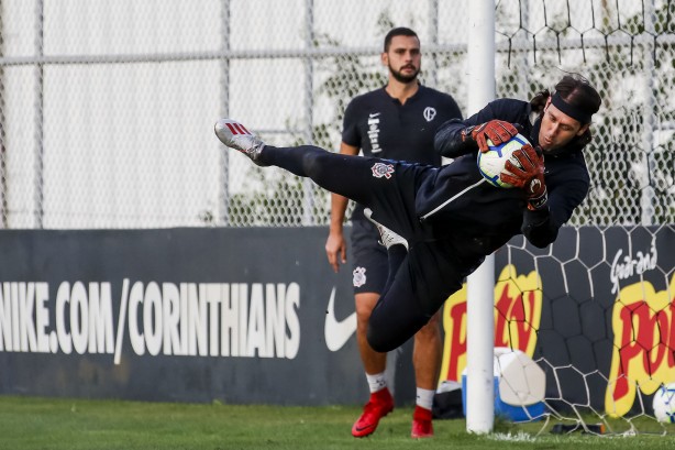 Goleiro Cássio no último treinamento antes do duelo contra o Flamengo, pela Copa do Brasil