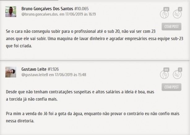 Principais comentários à respeito da criação do Sub-23