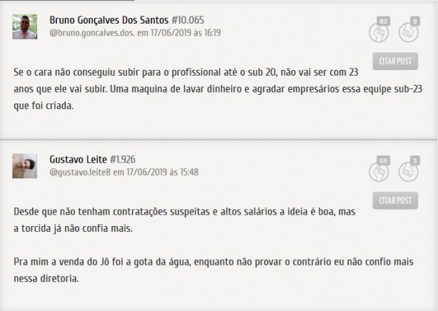 Principais comentrios  respeito da criao do Sub-23