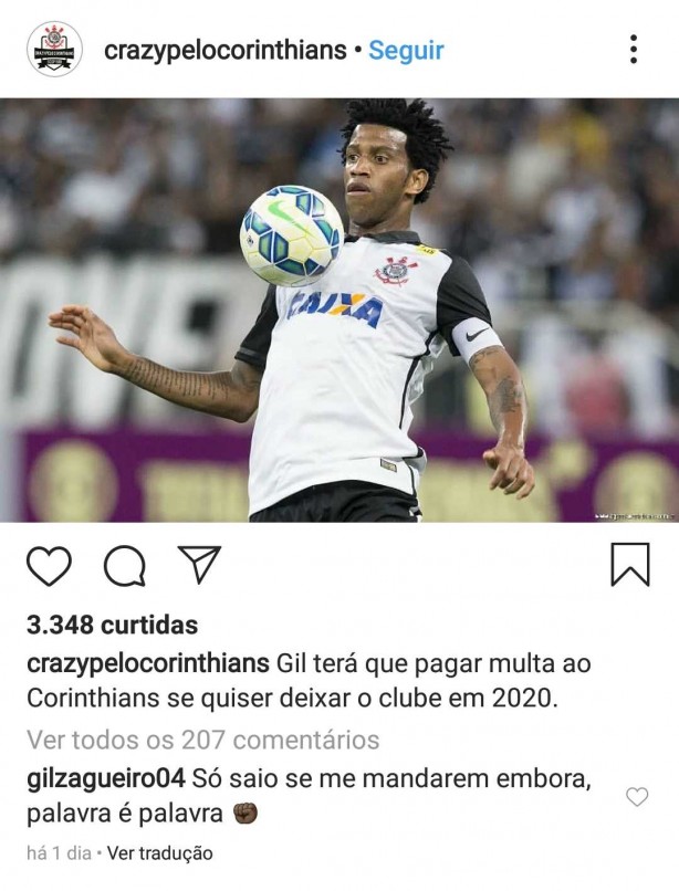 Defensor não demorou a rebater publicação nas redes