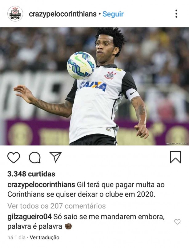 Defensor no demorou a rebater publicao nas redes