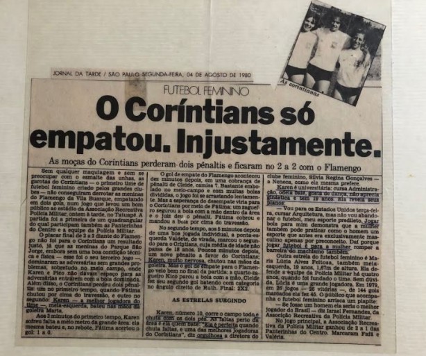 Do S.C. Corinthians Paulista e Flamengo da Vila Buarque disputada no campo da Associao Recreativa da Polcia Militar. So Paulo, Brasil. 1980