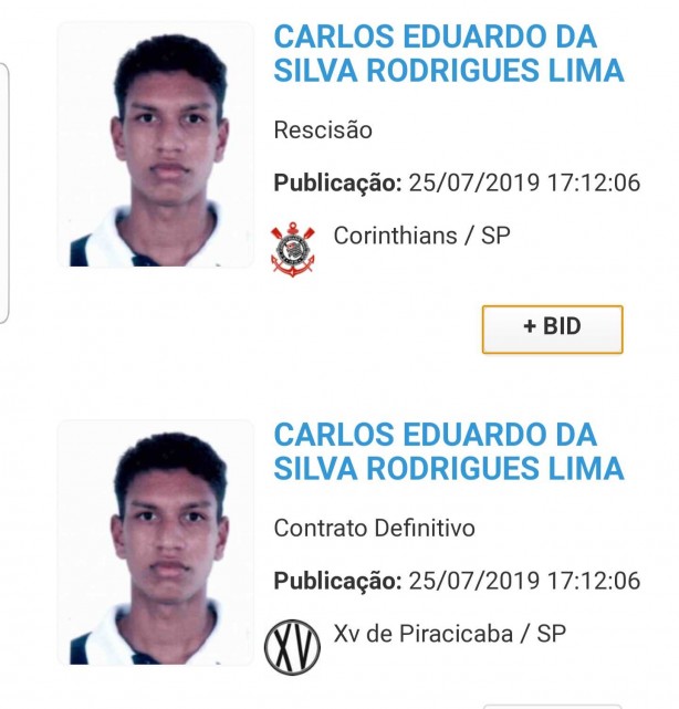 Jogador já não tem mais vínculo com o Corinthians