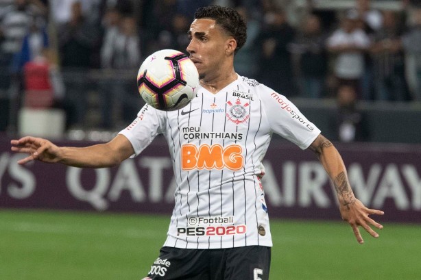 Gabriel no jogo contra o Montevideo Wanderers, pela Copa Sul-Americana, na Arena Corinthians