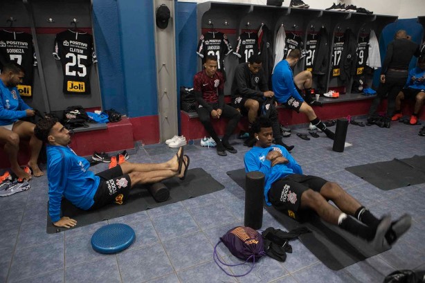 Vestiário antes do jogo contra o Wanderes pela copa sulamericana