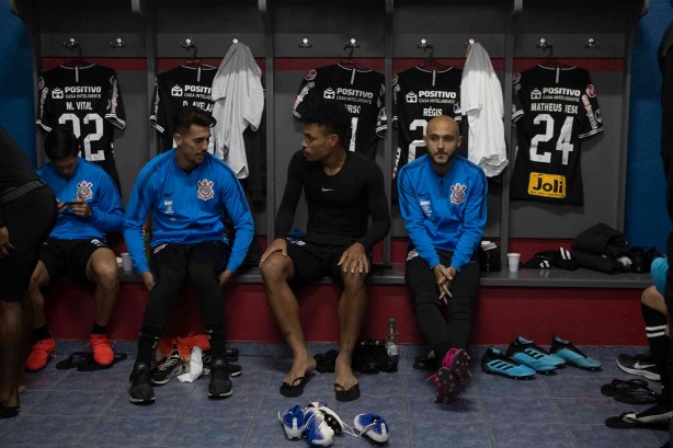 Vestiário antes do jogo contra o Wanderes pela copa sulamericana