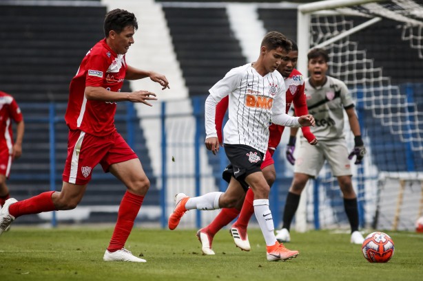 Timãozinho Sub17 durante jogo contra o Noroeste pelo Campeonato Paulista Sub17