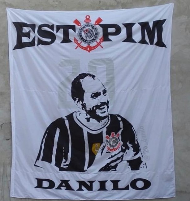 Bandeira que a Estopim da Fiel levará à Arena Corinthians neste domingo, contra o Atlético-MG