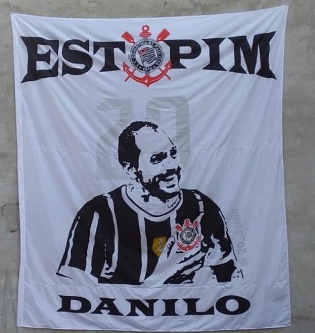 Bandeira que a Estopim da Fiel levar  Arena Corinthians neste domingo, contra o Atltico-MG