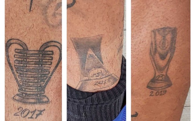 Taças dos títulos conquistados foram devidamente tatuadas: Copa do Nordeste, pelo Bahia (2017); Série B, pelo Fortaleza (2018); e Paulistão, pelo Corinthians (2019). Gustagol quer mais na reta final de 2019