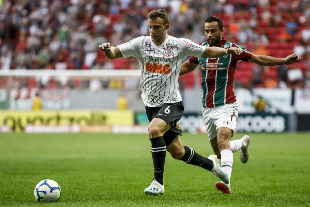 Carlos Augusto no jogo contra o Fluminense, pelo Brasileirão, no Mané Garrincha
