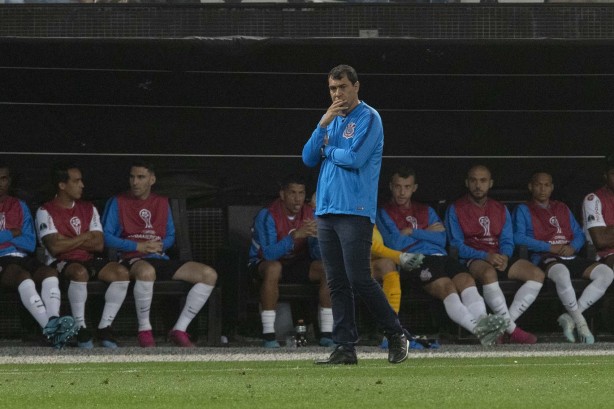 Carille no duelo contra o Del Valle, na Arena Corinthians, pela Copa Sul-Americana