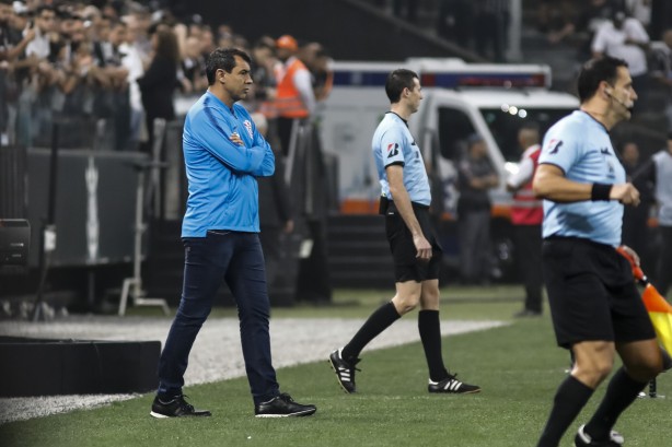 Fábio Carille durante jogo contra o Independiente del Valle, na Arena Corinthians